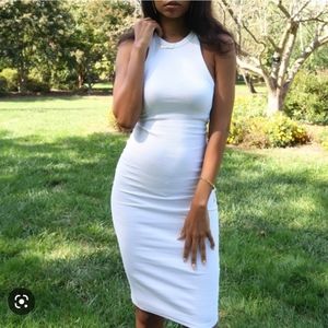 Zara ribbed white midi dress Clearance